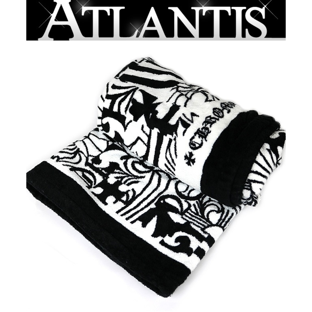 Chrome Hearts(クロムハーツ)のCHROME HEARTS 銀座店 クロムハーツ 美品 大判 総ロゴ ビーチタオル ユニセックス インテリア ギフト 黒×白 101413 インテリア/住まい/日用品の日用品/生活雑貨/旅行(タオル/バス用品)の商品写真