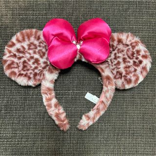 最終 ディズニー カチューシャ ヒョウ柄 レオパード レア リボン ピンク