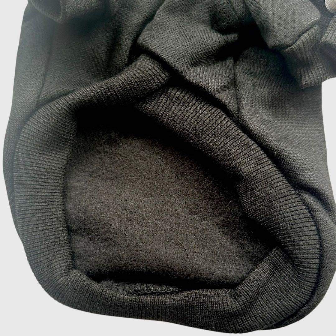 黒 ブラック M 裏起毛 ドッグウェア パーカー 犬 犬服 小型犬 ペット服 ハンドメイドのペット(ペット服/アクセサリー)の商品写真