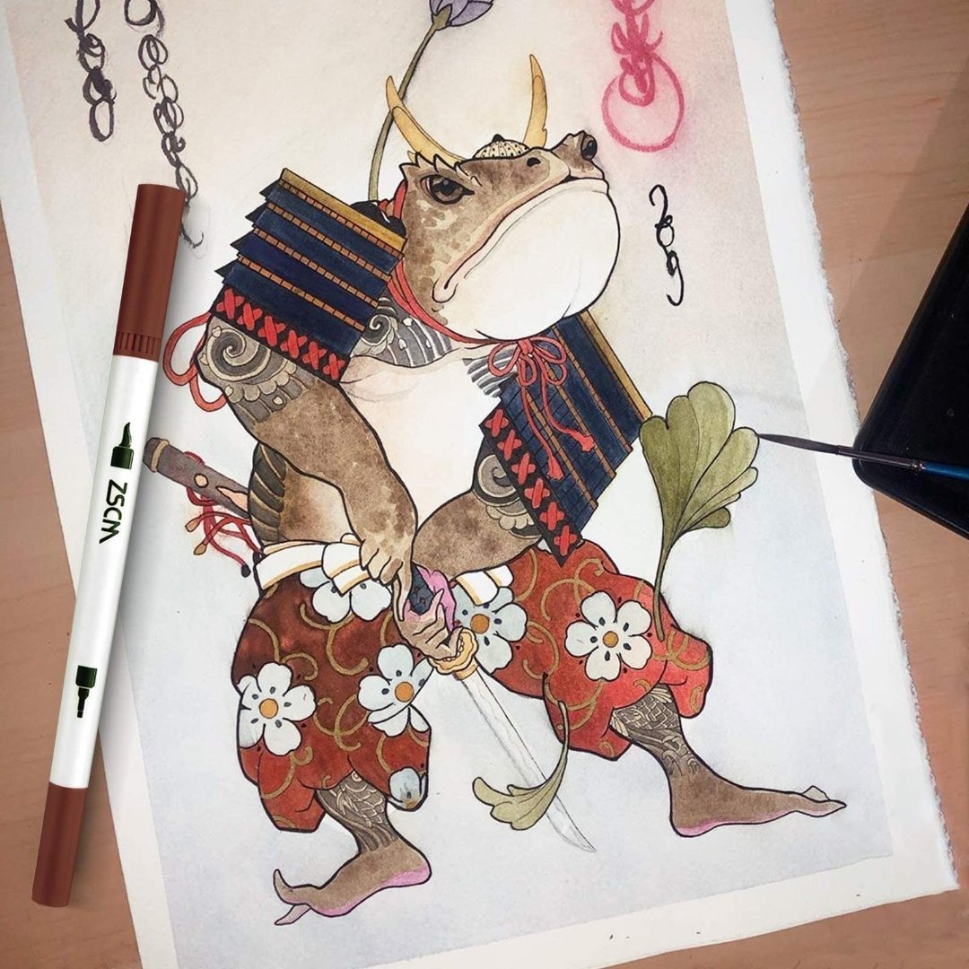 M ZSCM カラーペン 60色セット 水彩画筆 アーティスト画筆 細字 デュア その他のその他(その他)の商品写真