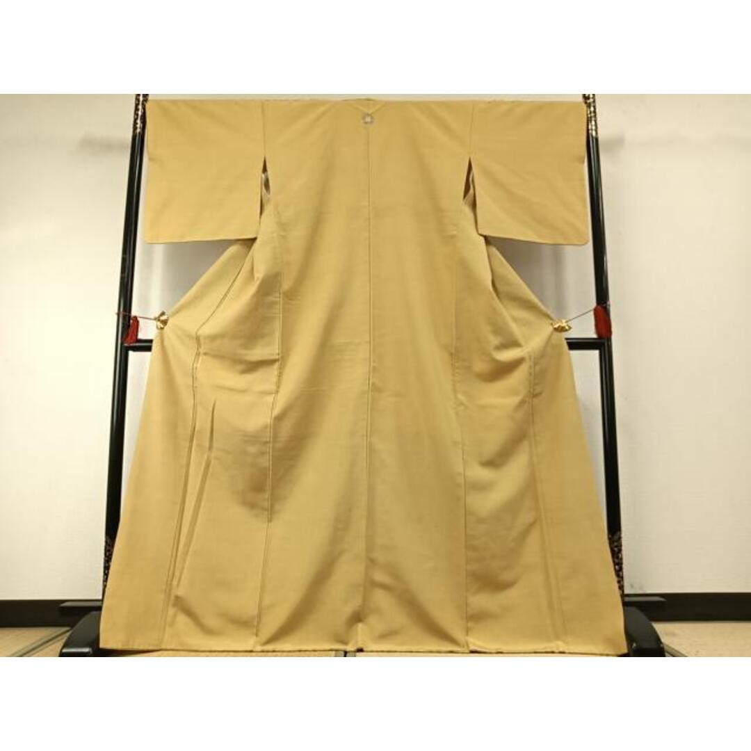 平和屋着物●上質な紬　色無地　砥粉色　正絹　逸品　AABE1794fy レディースの水着/浴衣(着物)の商品写真