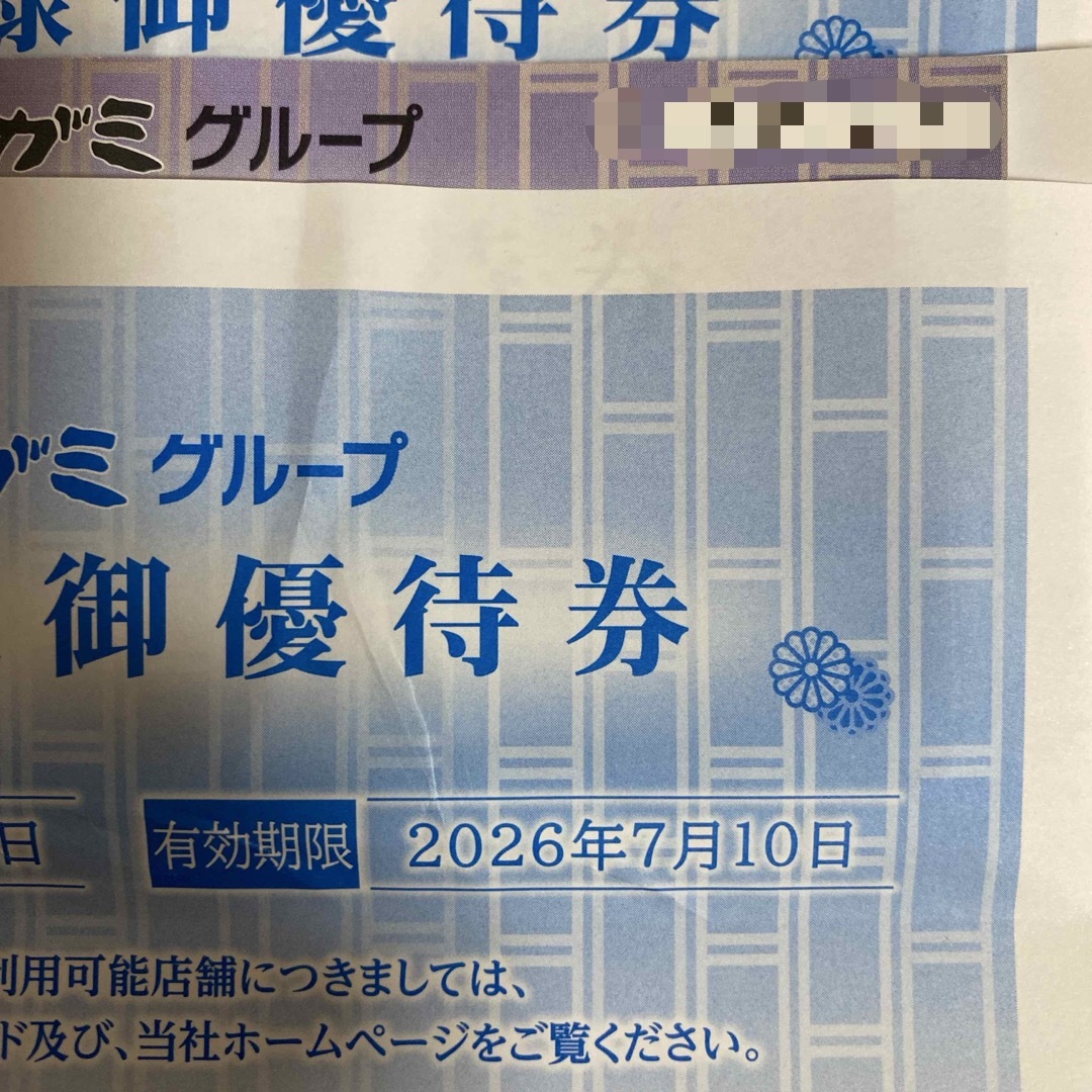 サガミグループ株主優待券　45000円分　匿名配送 チケットの優待券/割引券(レストラン/食事券)の商品写真