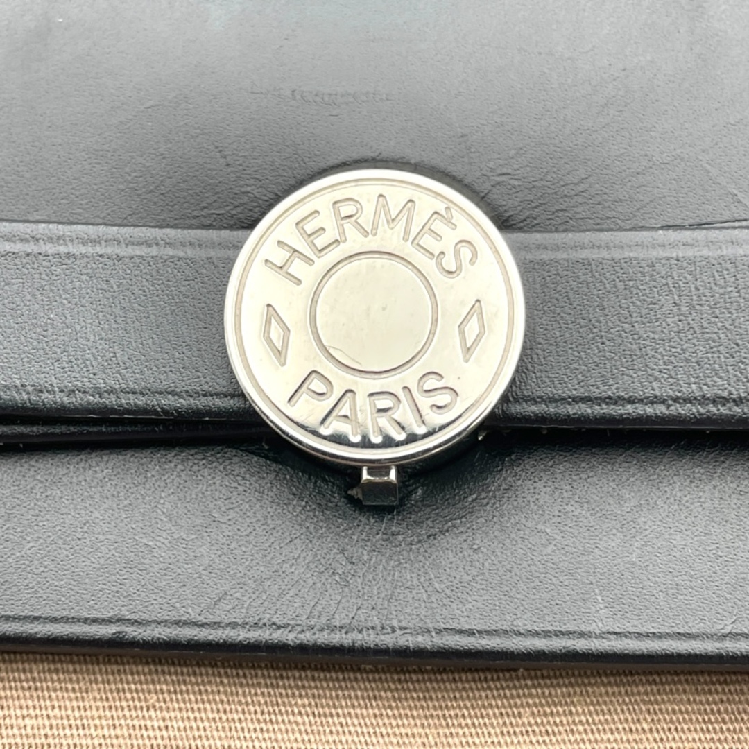 HERMES(エルメス)の　エルメス HERMES エールバッグジップPM C刻 ブラック・ベージュ SV金具 トワル・ヴァッシュハンター レディース ハンドバッグ レディースのバッグ(ハンドバッグ)の商品写真