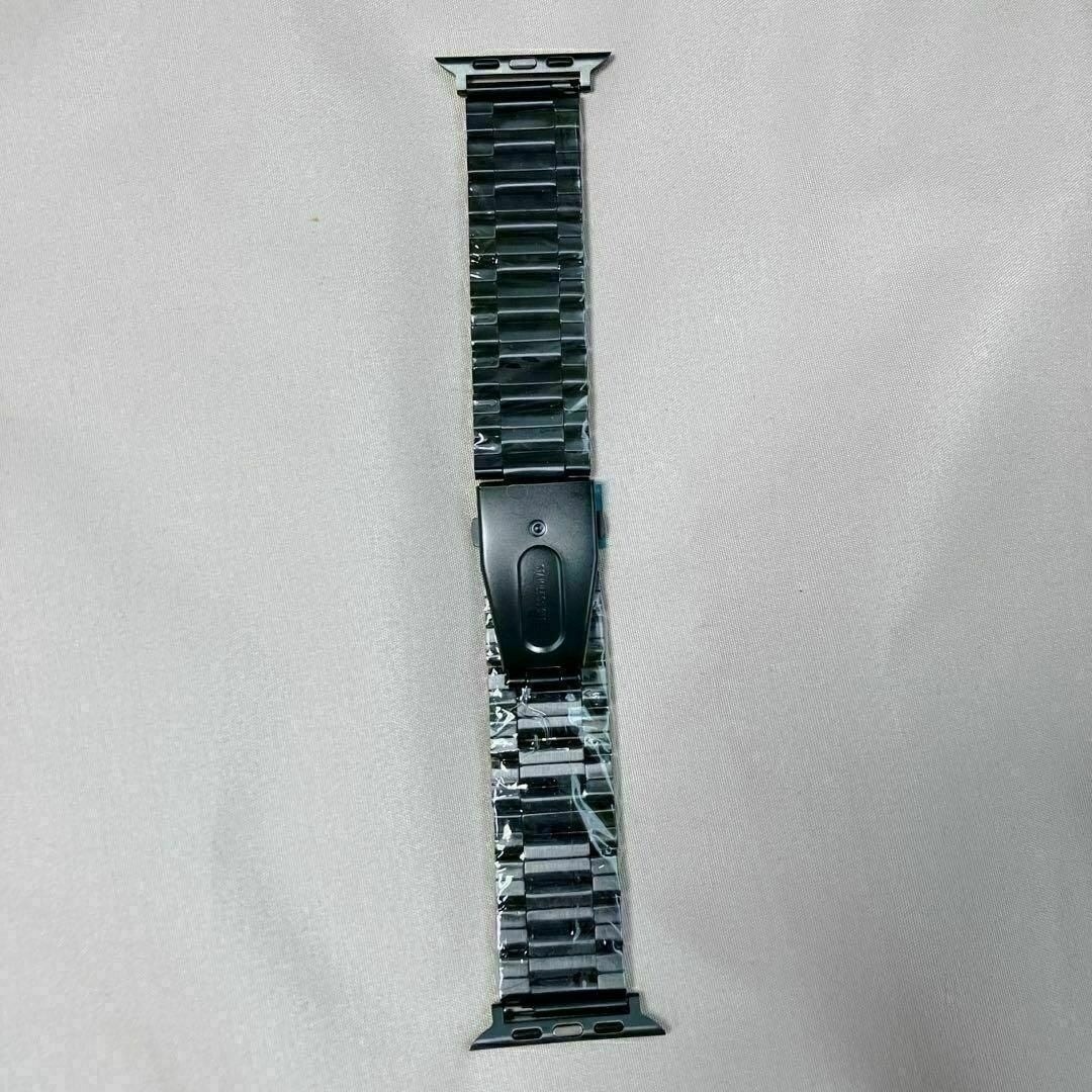 アップルウォッチ ベルト メタルバンド 42 44 45mm 黒 ブラック 高級 メンズの時計(金属ベルト)の商品写真