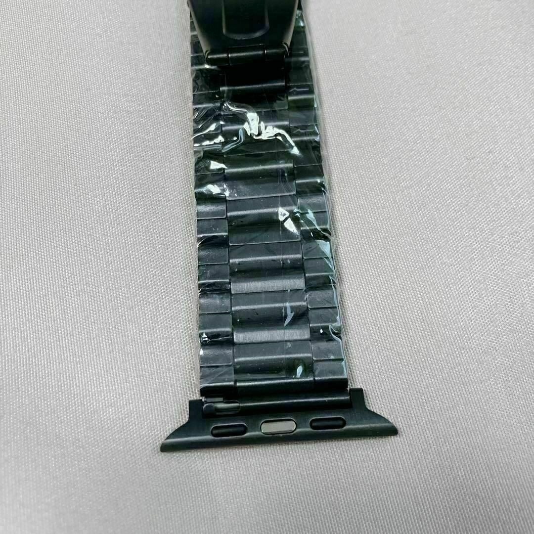 アップルウォッチ ベルト メタルバンド 42 44 45mm 黒 ブラック 高級 メンズの時計(金属ベルト)の商品写真