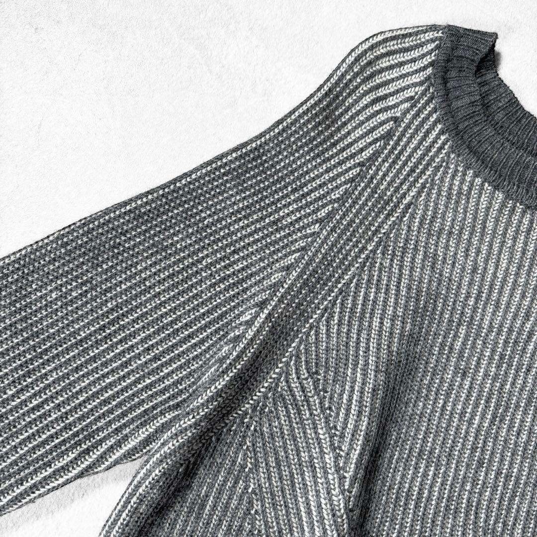 mizuiro ind(ミズイロインド)の美品 mizuiro ind フレアショートプルオーバー 二重臼編み ミックス レディースのトップス(ニット/セーター)の商品写真