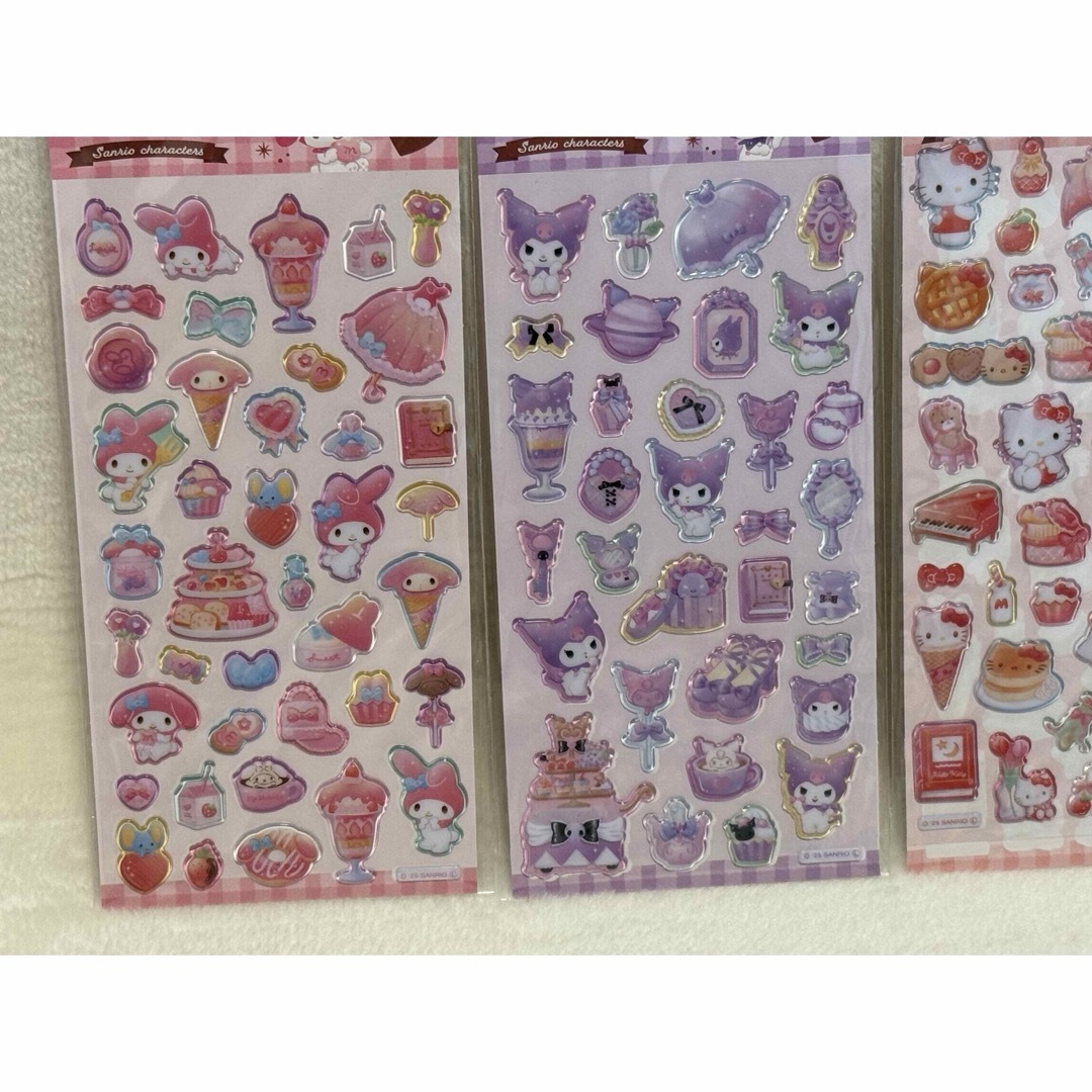 サンリオ(サンリオ)の新品★キャンディステッカー★キティ×クロミ×マイメロ×シナモン★可愛い4枚セット インテリア/住まい/日用品の文房具(シール)の商品写真