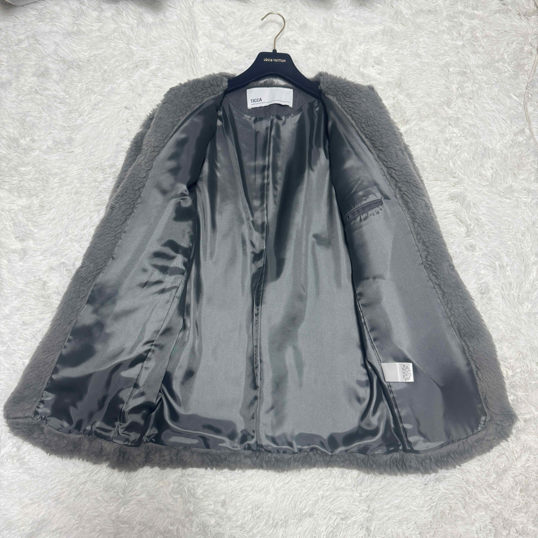 TICCA(ティッカ)の25年 美品 ティッカ TICCA WOOLファーロングコート 定価6.9 レディースのジャケット/アウター(毛皮/ファーコート)の商品写真