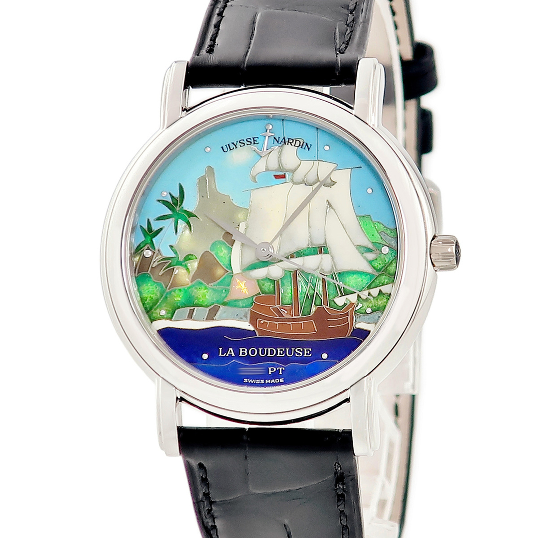 ULYSSE NARDIN(ユリスナルダン)のユリスナルダン サンマルコ  ラ・ブードゥーズ 139-70-9 Pt950 クロワゾネ 5本限定 ラウンド 七宝 自動巻き メンズ 腕時計 メンズの時計(腕時計(アナログ))の商品写真