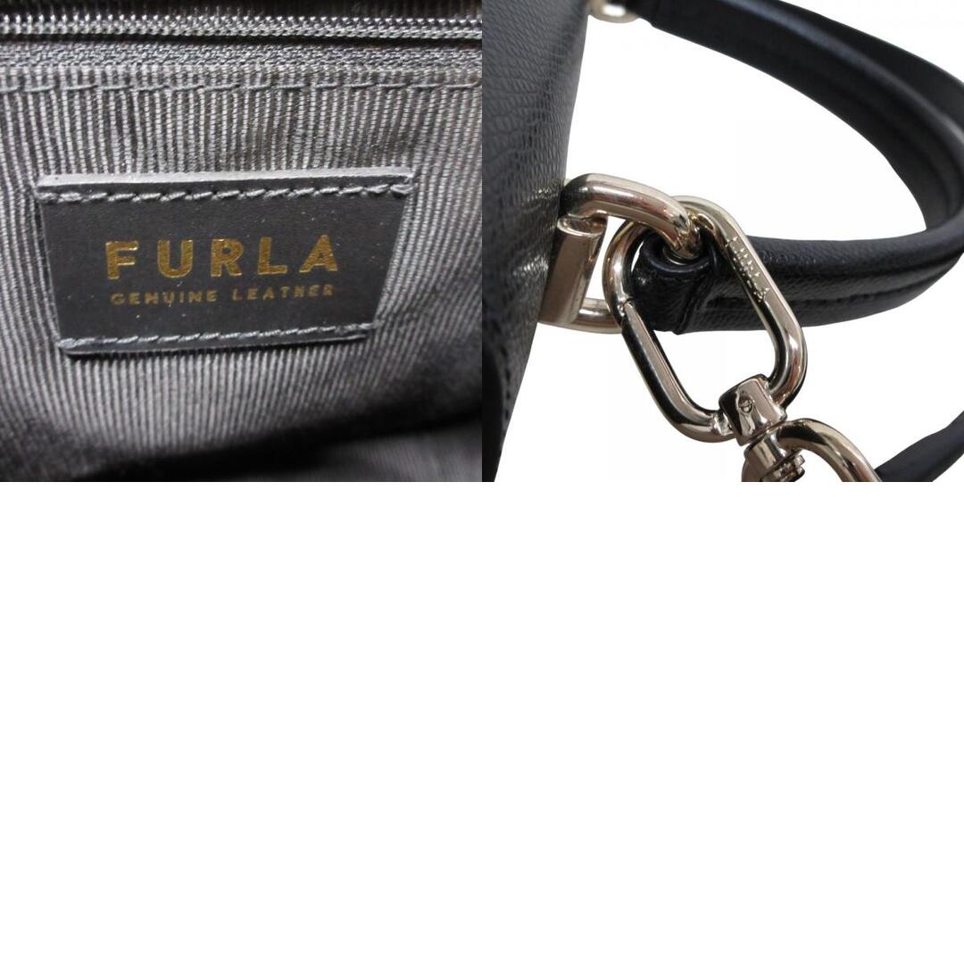 FURLA(フルラ)の美品 FURLA フルラ 1927 ターンロック レザー トップハンドル 2WAYショルダーバッグ ブラック ゴールド レディース 古着 中古 USED レディースのバッグ(ショルダーバッグ)の商品写真