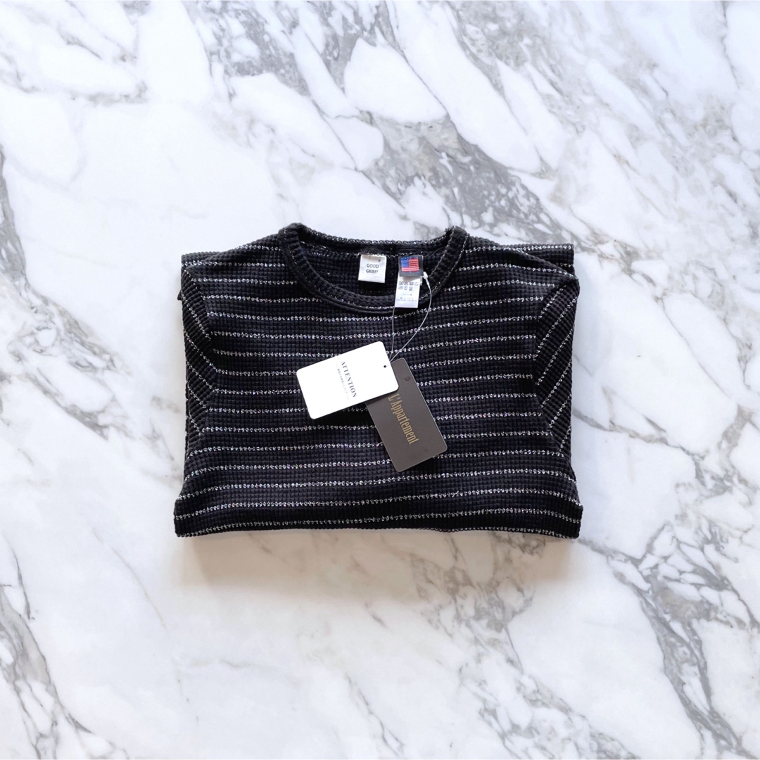 L'Appartement DEUXIEME CLASSE(アパルトモンドゥーズィエムクラス)のGOOD GRIEF WAFFLE BORDER LONG SLEEVE TOP レディースのトップス(Tシャツ(長袖/七分))の商品写真