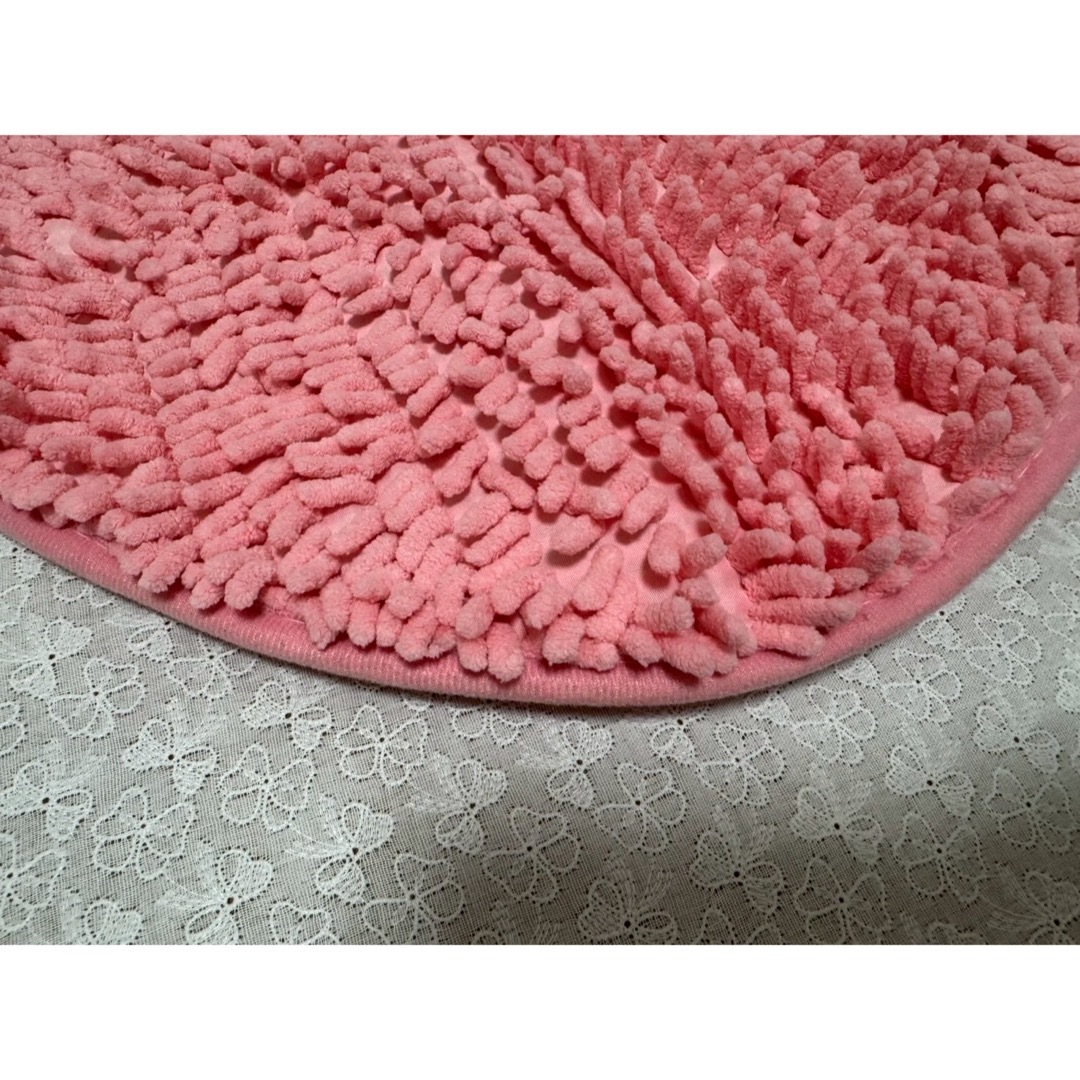ハート型 バスマット 吸水 ふわふわ足拭きマット ピンク 吸水速乾 滑り止め インテリア/住まい/日用品のラグ/カーペット/マット(バスマット)の商品写真