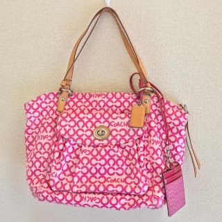 コーチ(COACH)のコーチCOACH★オプアート★パスケース付きトートバッグ(トートバッグ)