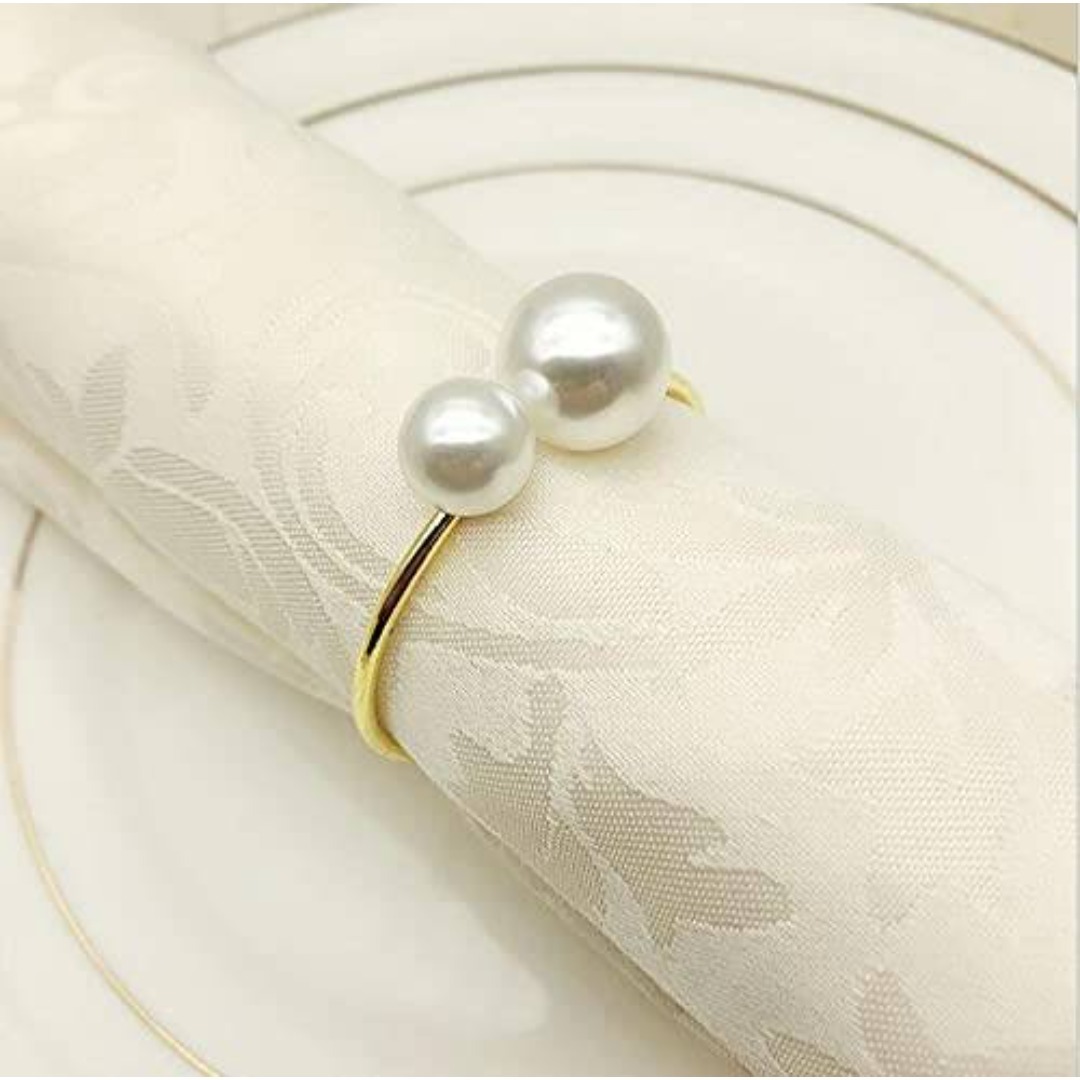 【特価商品】Speed mao シンプル おしゃれ パール付き ナプキンリング  インテリア/住まい/日用品のキッチン/食器(その他)の商品写真