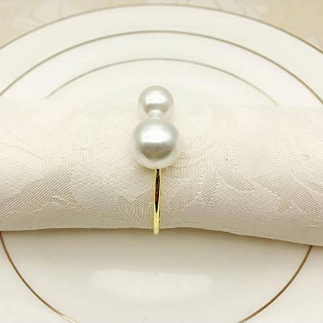 【特価商品】Speed mao シンプル おしゃれ パール付き ナプキンリング  インテリア/住まい/日用品のキッチン/食器(その他)の商品写真