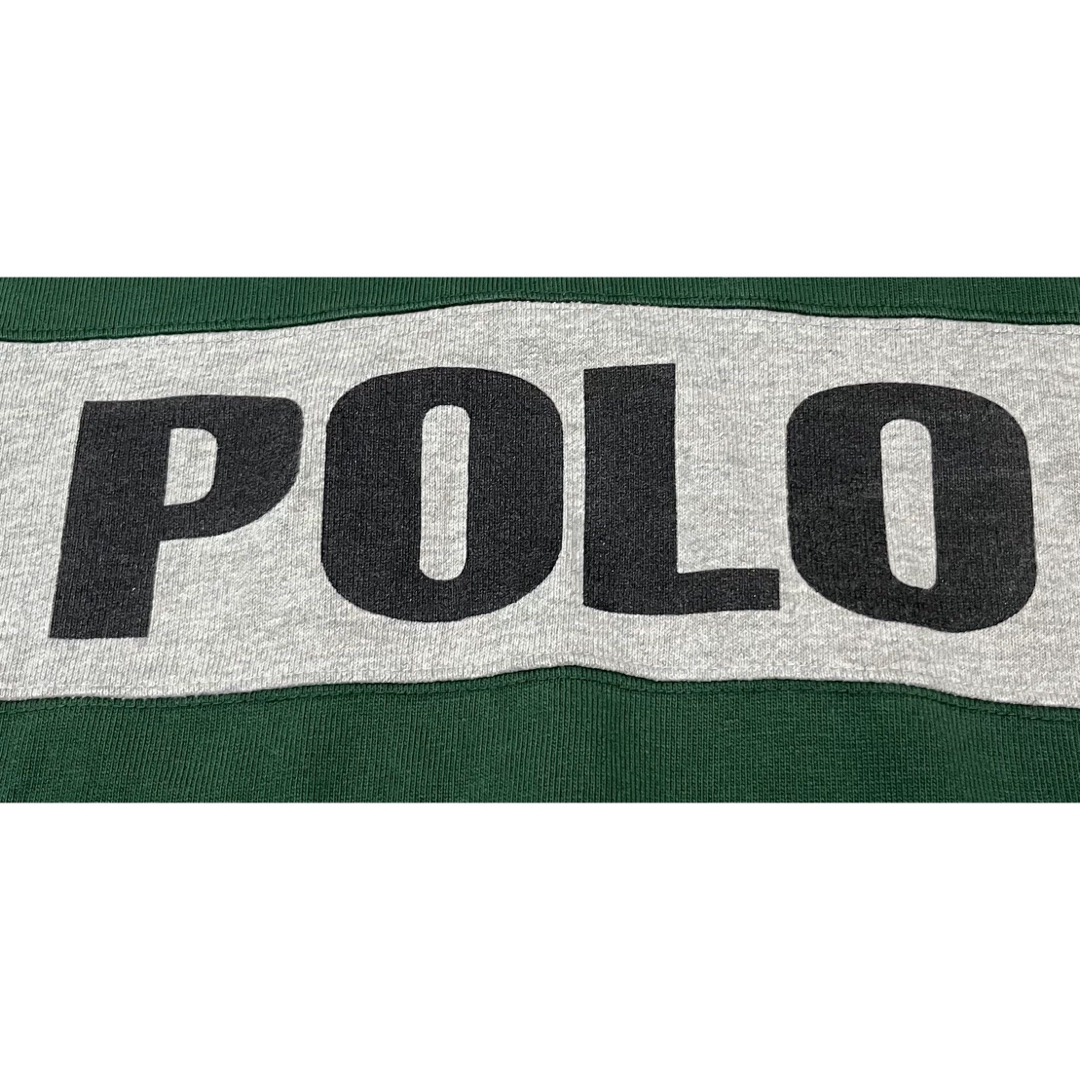 POLO（RALPH LAUREN）(ポロ)の90s Polo Sport 長袖 ポロシャツ グリーン グレー Lサイズ メンズのトップス(ポロシャツ)の商品写真