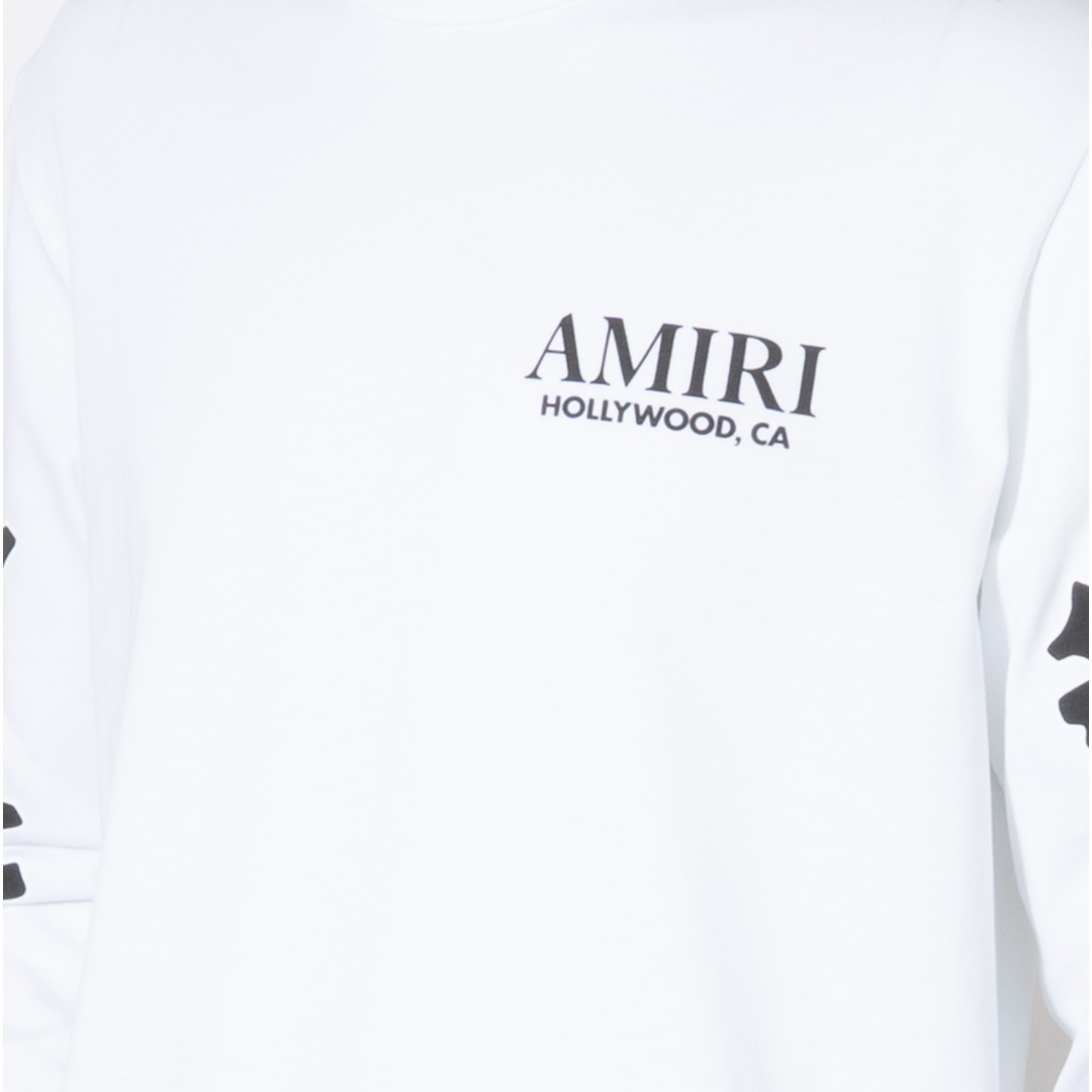 AMIRI(アミリ)の新品 AMIRI BONES STACKED LONG SLEEVE TEE白 メンズのトップス(Tシャツ/カットソー(七分/長袖))の商品写真