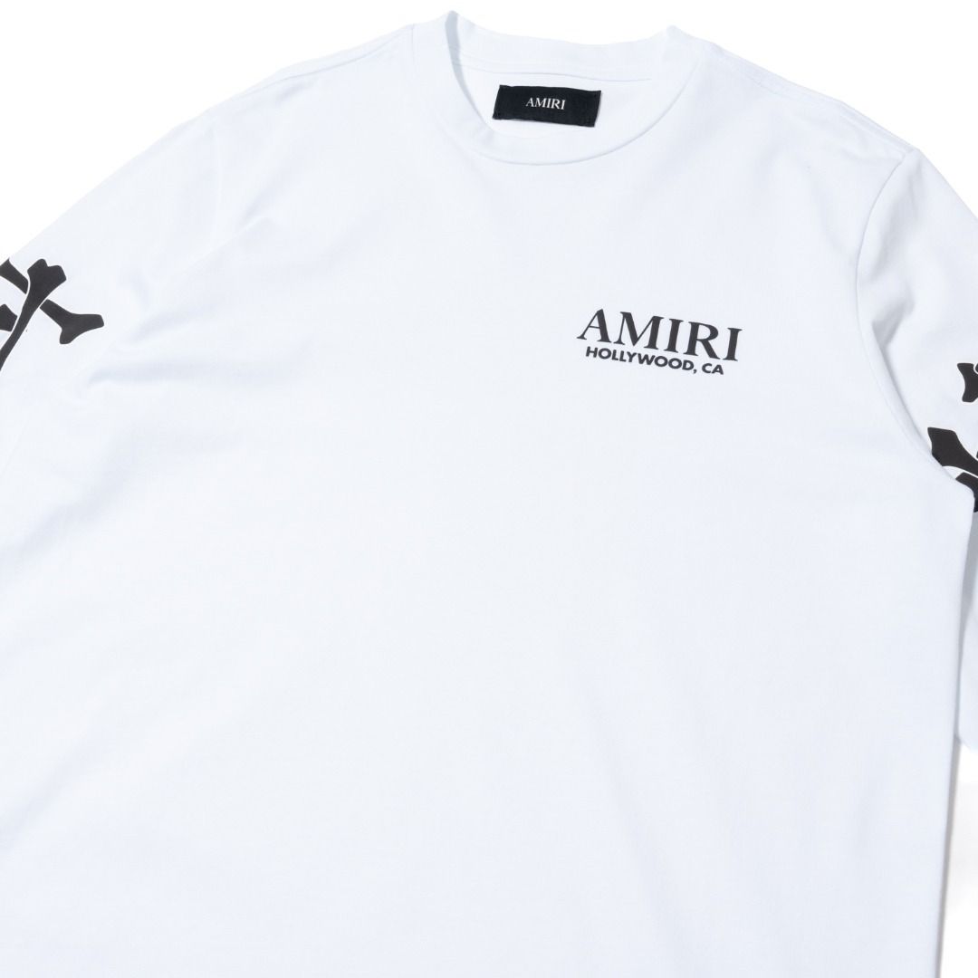 AMIRI(アミリ)の新品 AMIRI BONES STACKED LONG SLEEVE TEE白 メンズのトップス(Tシャツ/カットソー(七分/長袖))の商品写真