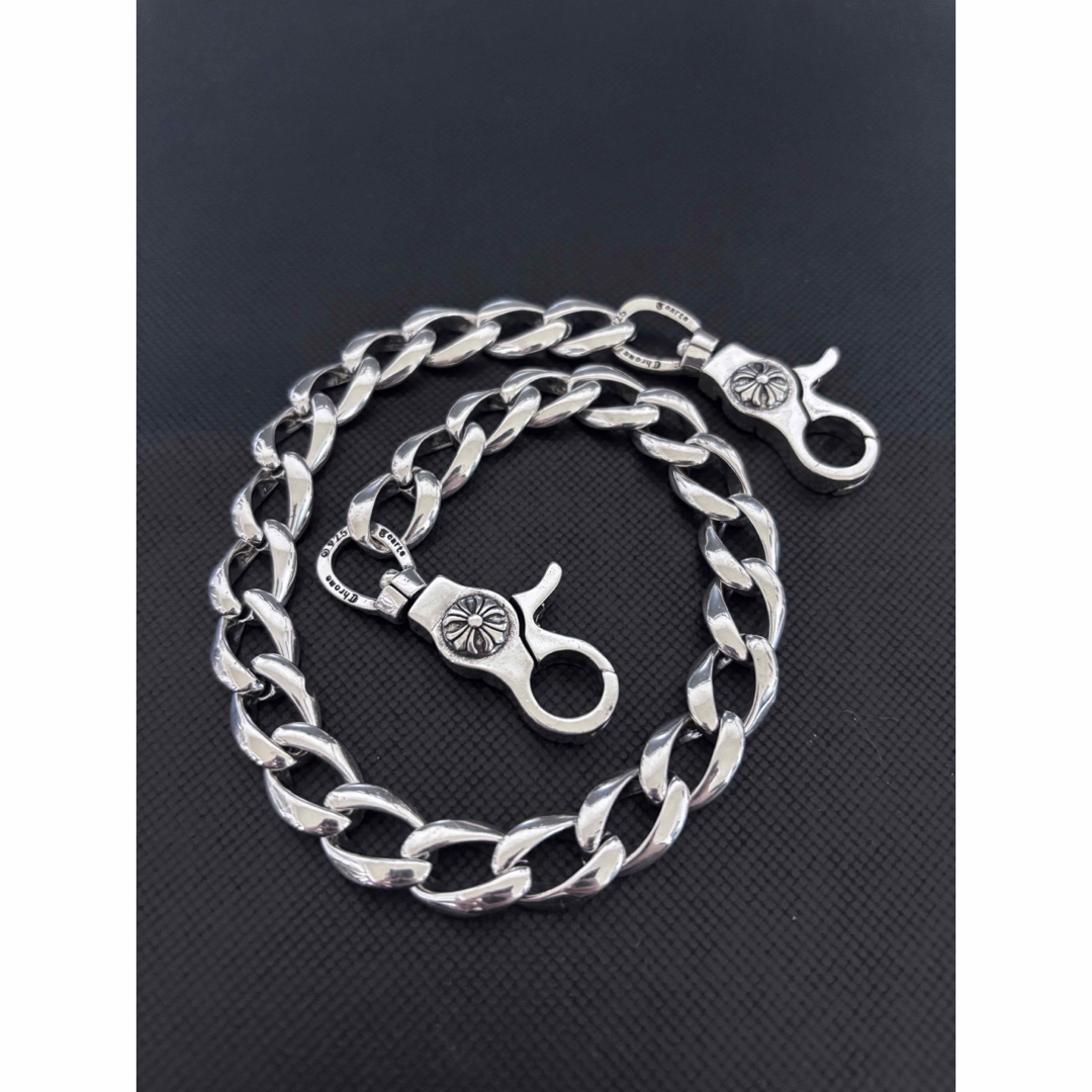 ウォレットチェーン クラシック ネックレス ダブルクリップ シルバー925 刻印 メンズのファッション小物(ウォレットチェーン)の商品写真