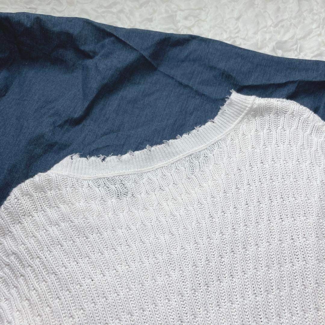 TODAYFUL(トゥデイフル)のTODAYFUL　ダメージ加工　ニット　サイドスリット　トゥデイフル　綿100 レディースのトップス(ニット/セーター)の商品写真