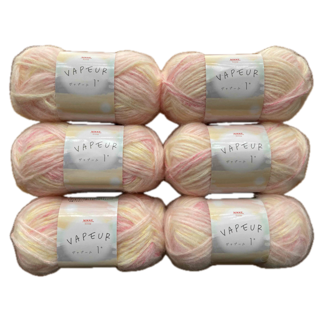 【新品未使用】キャンドゥ　毛糸　ヴァプール　No.1 ６玉セット♪ ハンドメイドの素材/材料(生地/糸)の商品写真