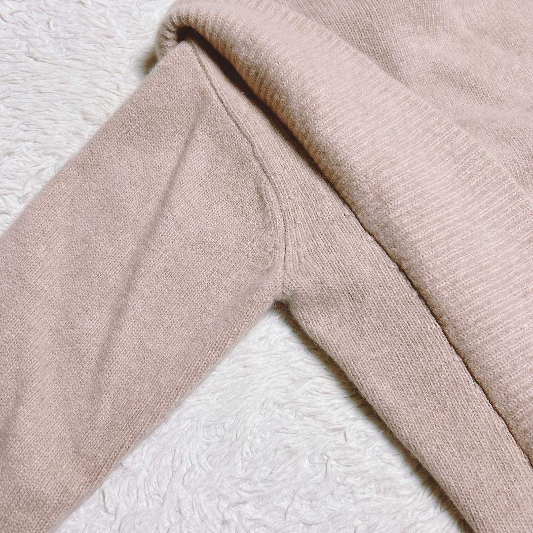 BORDERS at BALCONY(ボーダーズアットバルコニー)の美品/今季　ボーダーズアットバルコニー　カシミヤフリルニット　ベージュ　36 レディースのトップス(ニット/セーター)の商品写真