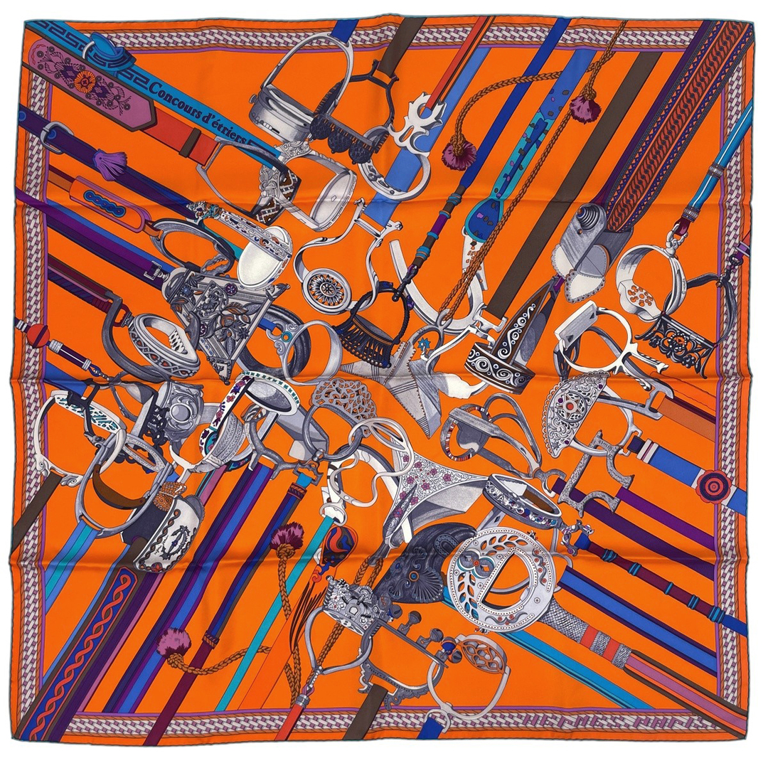 HERMES(エルメス)のエルメス カレ 90 CONCOURS D'ETRERS レディース 【中古】 レディースのファッション小物(バンダナ/スカーフ)の商品写真