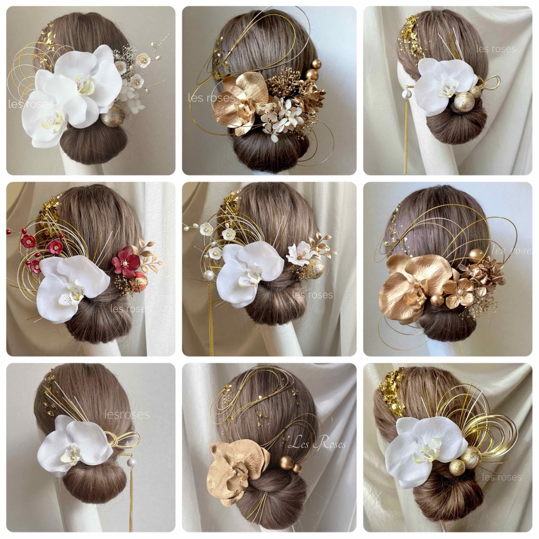 胡蝶蘭の髪飾り レディースのヘアアクセサリー(その他)の商品写真