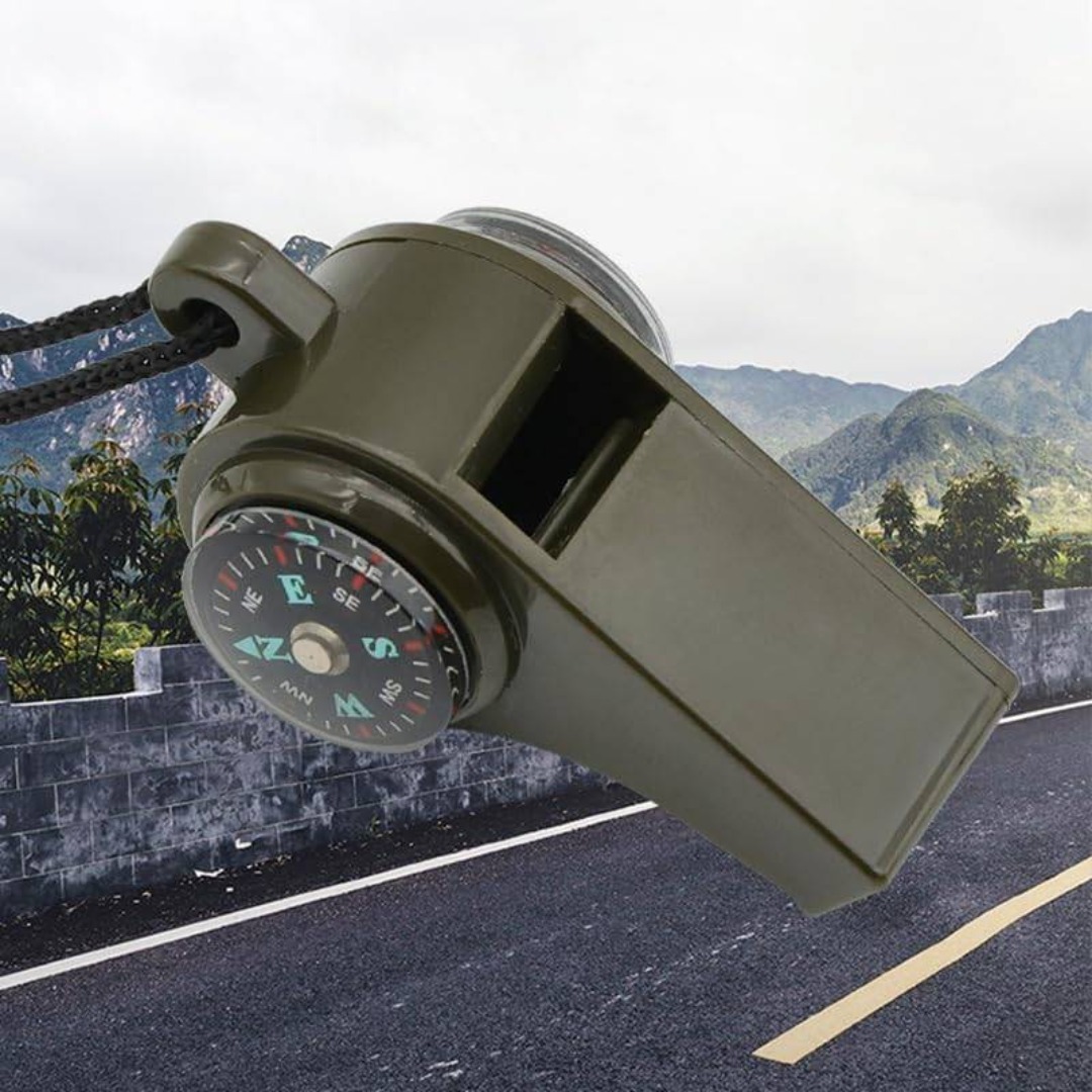 【数量限定】緊急ホイッスル 2個入り コンパス 温度計 3in1 大音量 ハイキ スポーツ/アウトドアのアウトドア(その他)の商品写真