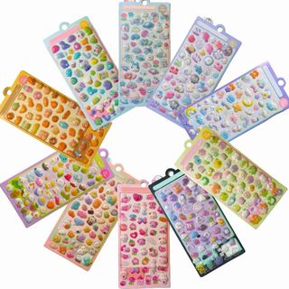 シール ぷくぷく 可愛い 10枚セット キャラクター型立体シール 創造的な3Dキ