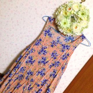 カシータ(casiTA)の着画あり♡花柄OPインナー付(ひざ丈ワンピース)