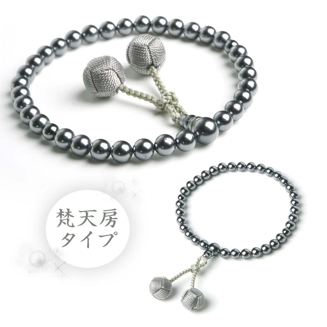 [EsuonHappiness] 数珠 女性用 貝パール 西陣織金襴 数珠袋付き インテリア/住まい/日用品のインテリア/住まい/日用品 その他(その他)の商品写真