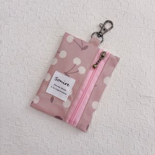 ランドセルキーケース リールキー 女の子 くすみカラー さくらんぼ ピンク