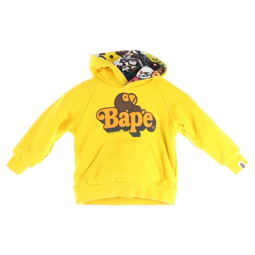 A BATHING APE(アベイシングエイプ)のA BATHING APE アベイシングエイプ リバーシブル 総柄 プルオーバースウェットパーカー フーディー イエロー/マルチカラー キッズ キッズ/ベビー/マタニティのキッズ服男の子用(90cm~)(その他)の商品写真