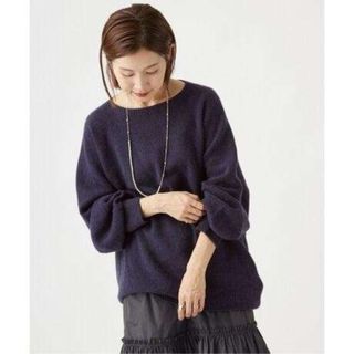 美品 IENA イエナ 23AW カシミヤシルク混コクーンニット ウール 紺