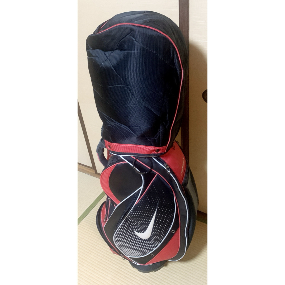 NIKE(ナイキ)の廃盤　希少品　NIKE GOLF キャディバッグ フードカバーセット 赤黒 スポーツ/アウトドアのゴルフ(バッグ)の商品写真