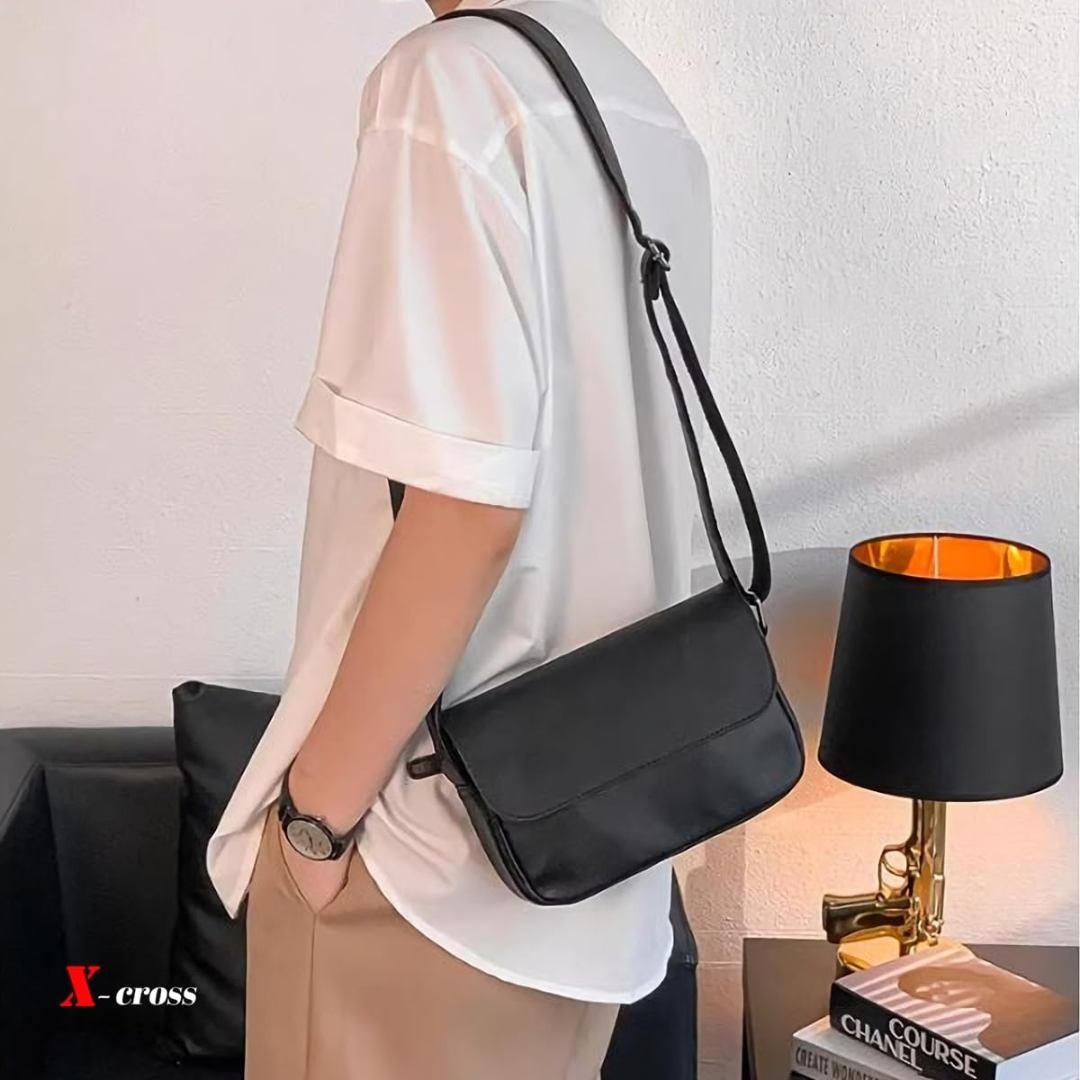 【特価セール】[X-cross] クロス メッセンジャー ショルダーバッグ PU メンズのバッグ(その他)の商品写真