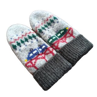 【送料無料】familia ミトン 列車 雪山