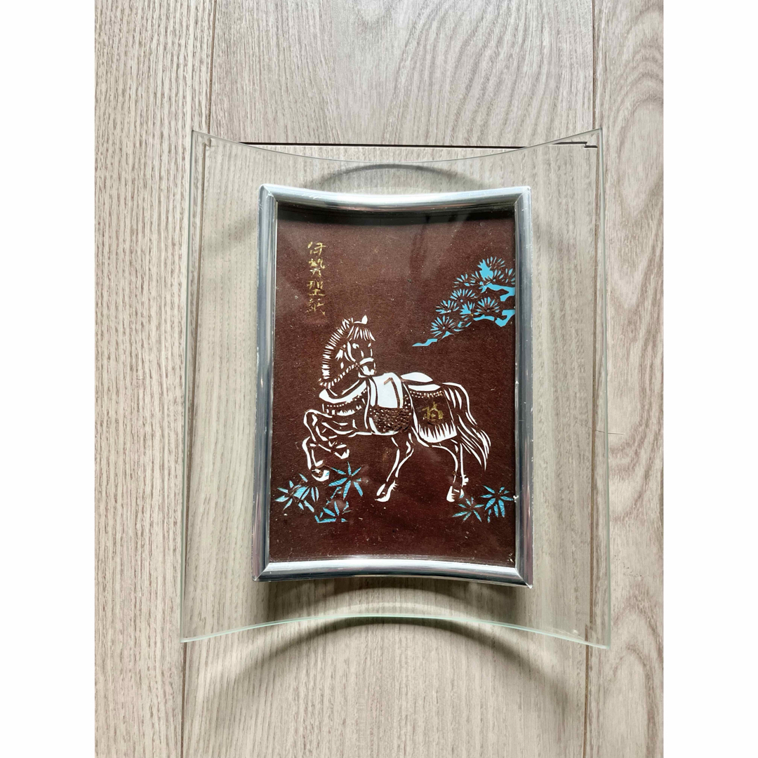 午年伊勢型紙(フレーム付) インテリア/住まい/日用品のインテリア小物(置物)の商品写真