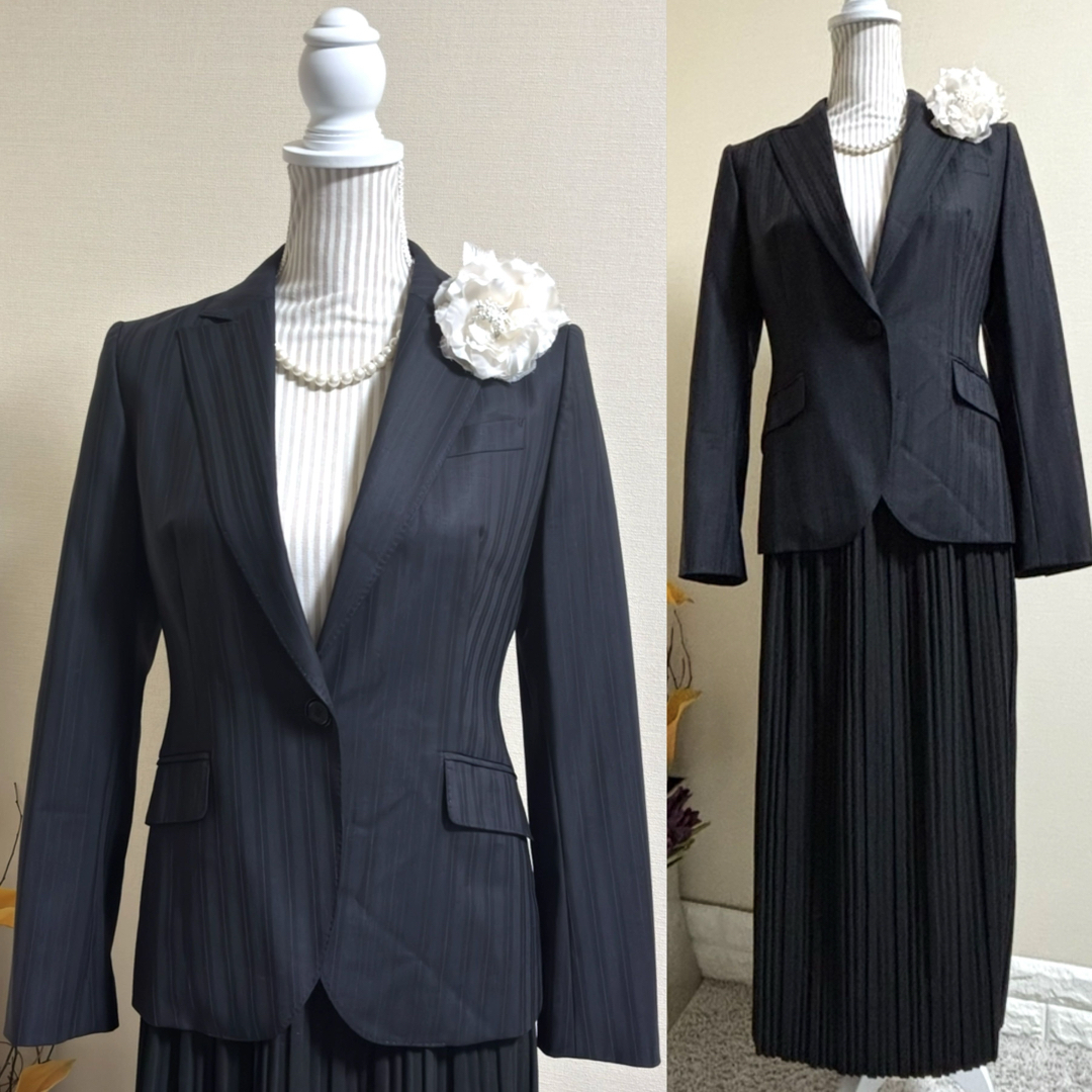23区(ニジュウサンク)の新品含！ML スーツ！23区　シャドーストライプ　ジャケット　ロングスカート レディースのフォーマル/ドレス(スーツ)の商品写真