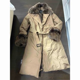 damaシルバーフォックス付襟 ロングダウンコート