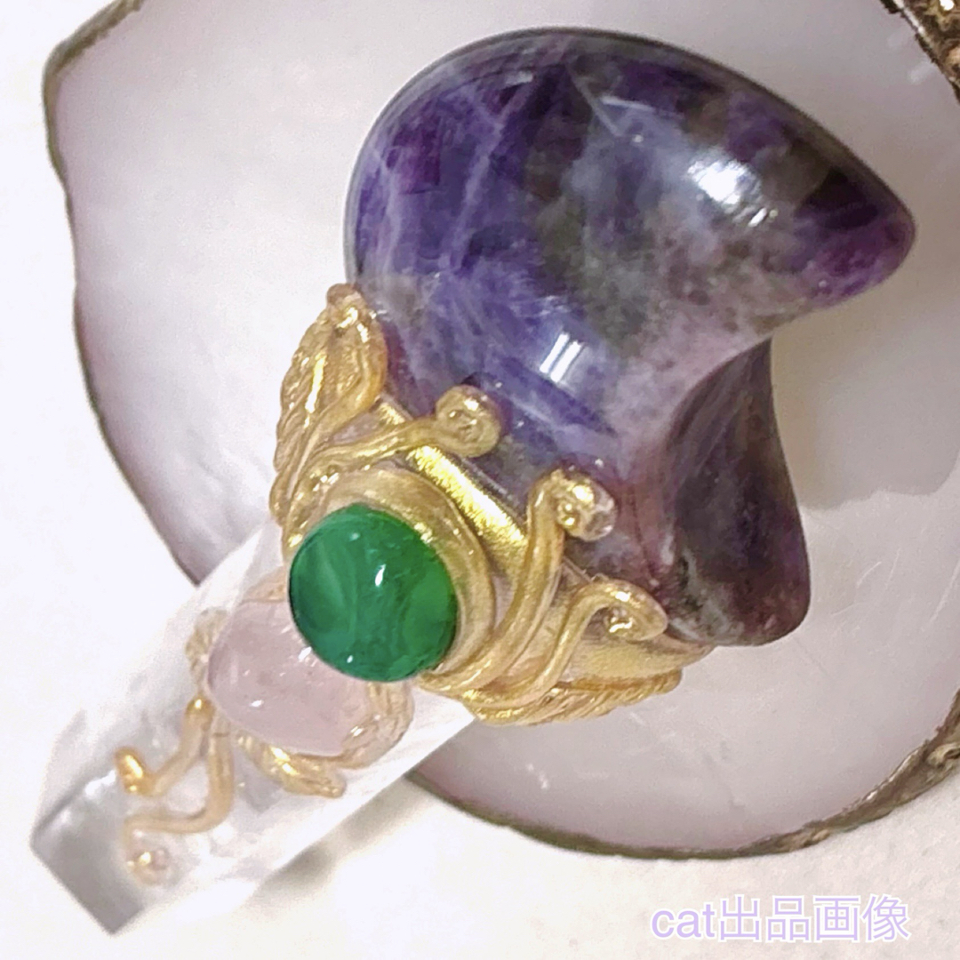 天然石 アメジスト 水晶 パワーストーン クリスタルワンド 魔法ステッキ ワンド インテリア/住まい/日用品のインテリア小物(置物)の商品写真