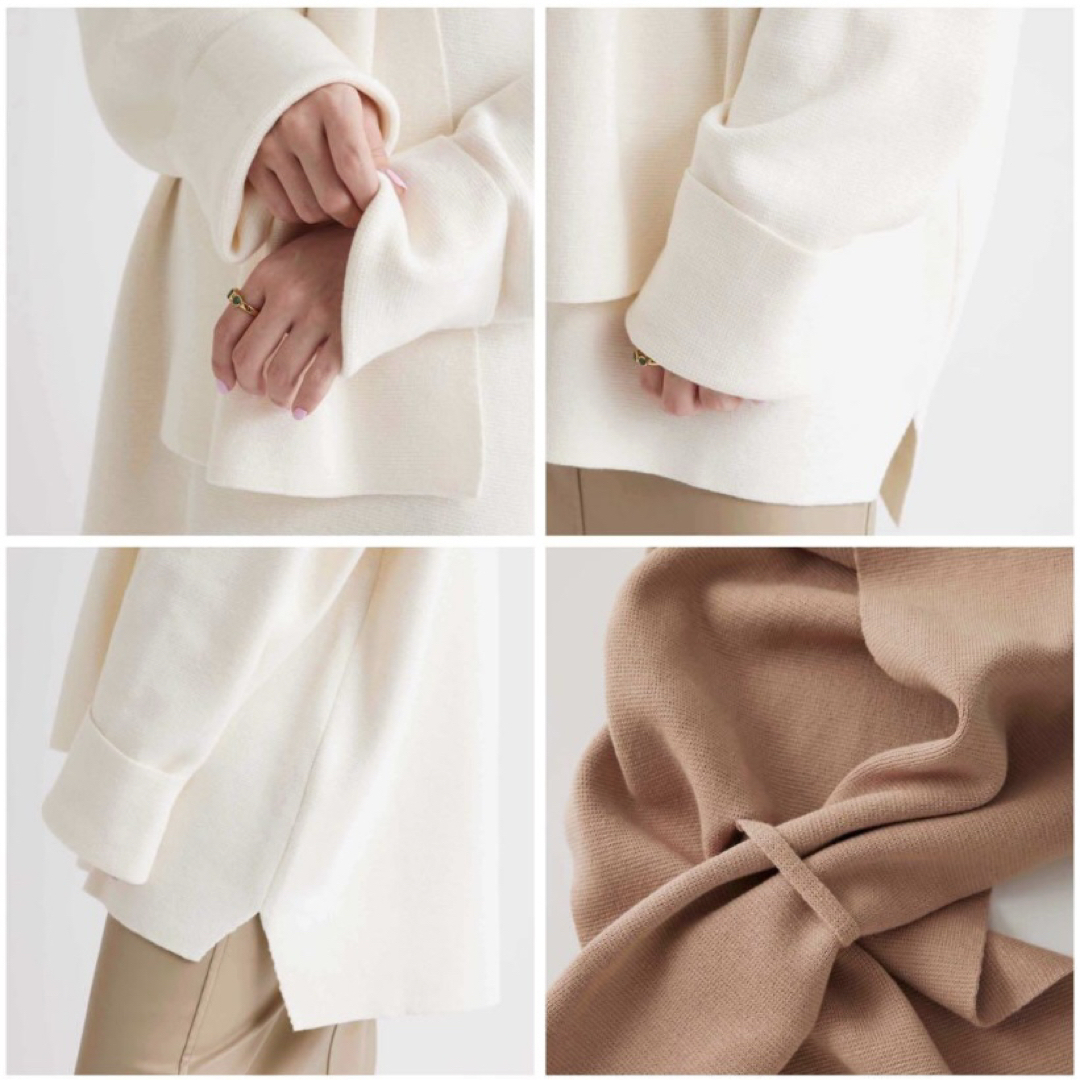 Adam et Rope'(アダムエロぺ)のADAM ET ROPE'・マフラー付き ニット［男女兼用］ レディースのトップス(ニット/セーター)の商品写真