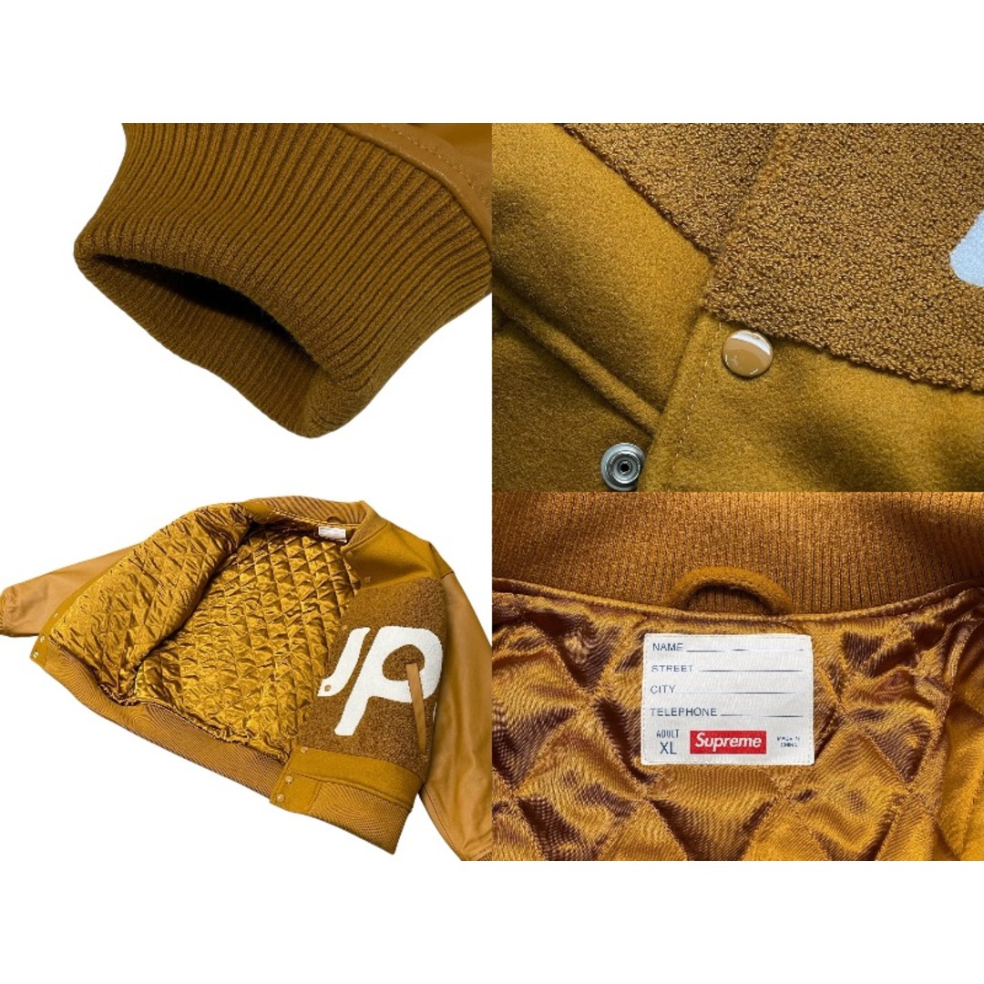 Supreme(シュプリーム)の極美品 Supreme 2024SS シュプリーム ビッグロゴシュニールバーシティジャケット ベージュ 10819_1815 ポリエステル サイズ XL 中古 4b010139 レディースのジャケット/アウター(その他)の商品写真