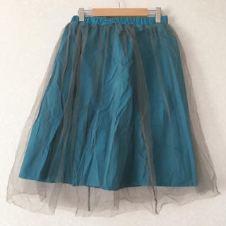 フェリシモ(FELISSIMO)の青のチュールスカート(ひざ丈スカート)