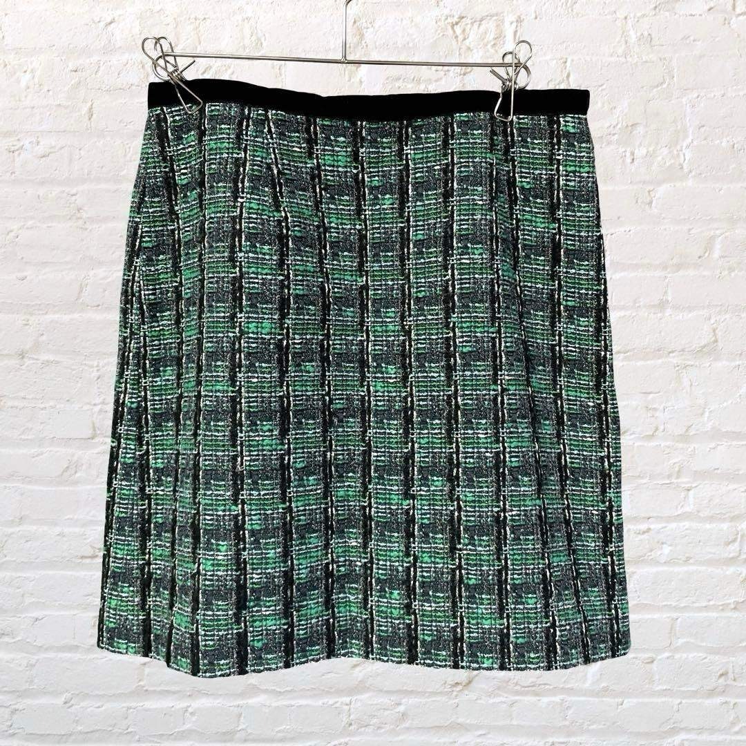 Demi-Luxe BEAMS(デミルクスビームス)の12214 デミルクスビームスDemi-Luxe膝丈スカート 緑 S小さいサイズ レディースのスカート(ロングスカート)の商品写真