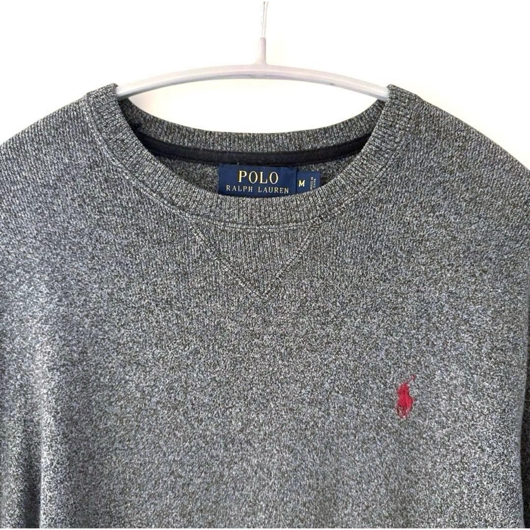 POLO RALPH LAUREN(ポロラルフローレン)のポロラルフローレン　ニット　セーター　グレー　Mサイズ　ワンポイント メンズのトップス(ニット/セーター)の商品写真