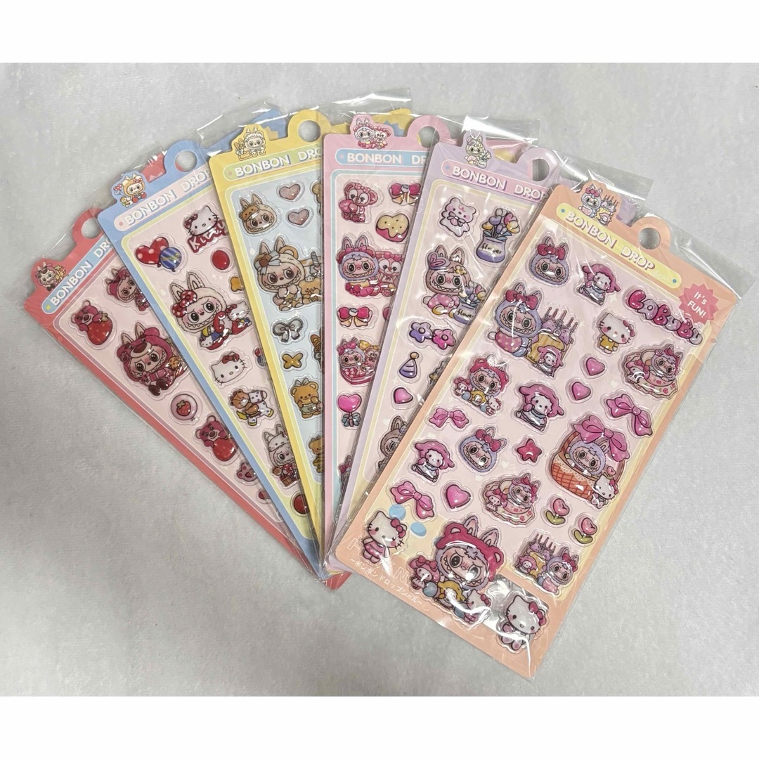 キャラクター立体ラブブシール　６枚セット インテリア/住まい/日用品の文房具(シール)の商品写真