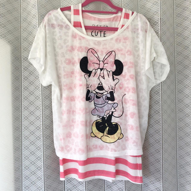 しまむら(シマムラ)の新品♡ディズニー♡ミニー♡アンサンブルTシャツ レディースのトップス(Tシャツ(半袖/袖なし))の商品写真