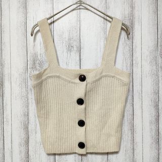 GU ジーユー (S) フロントボタン ニットビスチェ